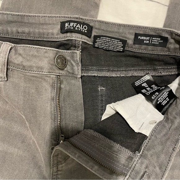 Buffalo David Bitton Pursuit Gray Skinny Super Soft Mid Rise Jeans size 29 - Picture 6 of 9